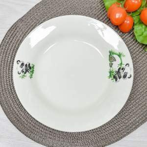 Тарелка 200мм глубокая 250мл Панда 2 сорт, фарфор Тарелка 200мм глубокая 250мл Панда 2 сорт, фарфор